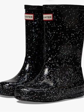 Hunter Boots Infant's First Classic Giant Glitter Rain Boot Black 8 Medium US